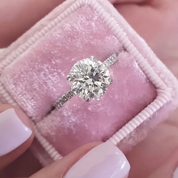 3ct Moissanite D Color .925 Sterling Silver Stetting Ring - Picture 2 of 3